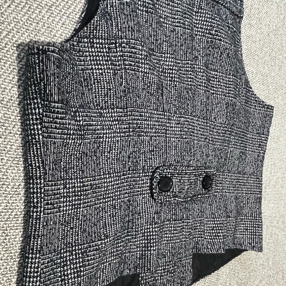 Michael Kors Women's Size 8 Black Tweed Lined Fitted Acrylic Blend Button - Picture 8 of 16